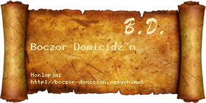 Boczor Domicián névjegykártya